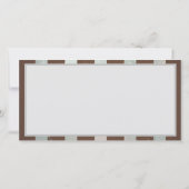 Steampunkuhr und türkisfarbene Rose auf Streifen Save The Date (Rückseite)