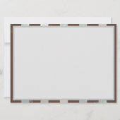 Steampunkuhr und türkisfarbene Rose auf Streifen Save The Date (Rückseite)