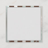 Steampunkuhr und türkisfarbene Rose auf Streifen Telefonnummerkarte (Rückseite)