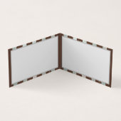 Steampunkuhr und türkisfarbene Rose auf Streifen Visitenkarten (Innenseite)