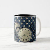 Steampunkuhren gotisch blau zweifarbige tasse (VorderseiteRechts)