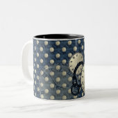 Steampunkuhren gotisch blau zweifarbige tasse (Vorderseite Links)