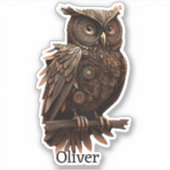 Steampunkuppe mit Ihrem Namen Aufkleber (Vorderseite)