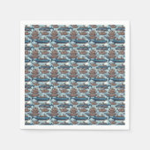 Steampunkwale und Schiffe Serviette (Vorderseite)