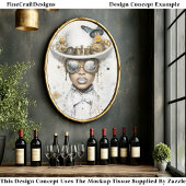 Steampunkweibchen in Weiß und Schmetterling Q3 Dec Seidenpapier