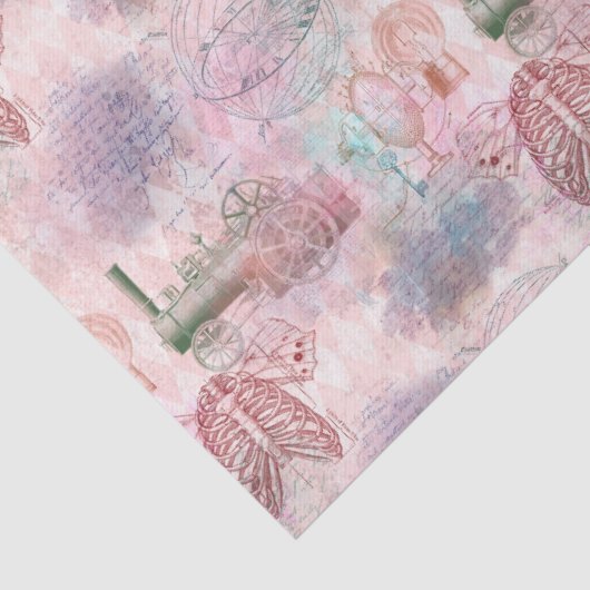 Steampunkzüge und Ribs Decoupage Seidenpapier (Detail)