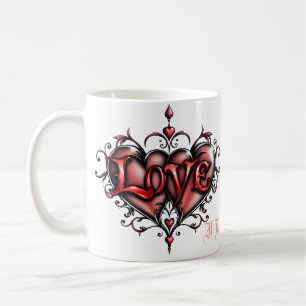 Steamrahmen mit Rote Rosen und Gängen Kaffeetasse