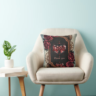 Steamrahmen mit Rote Rosen und Gängen Kissen