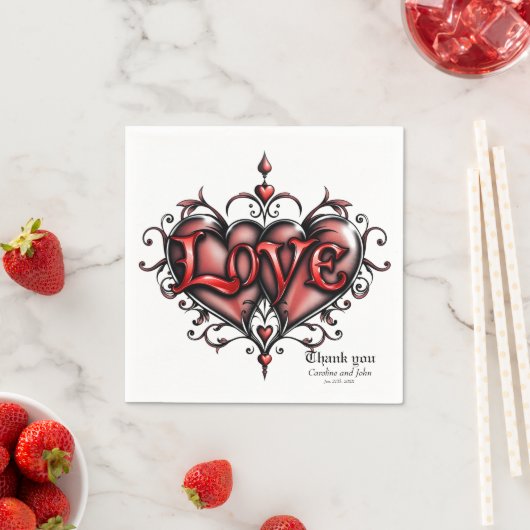 Steamrahmen mit Rote Rosen und Gängen Serviette (Beispiel)