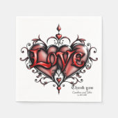 Steamrahmen mit Rote Rosen und Gängen Serviette (Vorderseite)