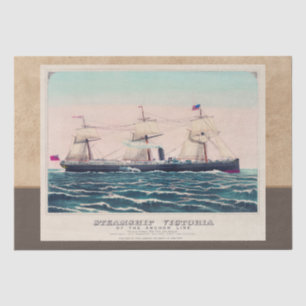 Steamschiff Victoria of Anchor Line,Dekoupage von Seidenpapier