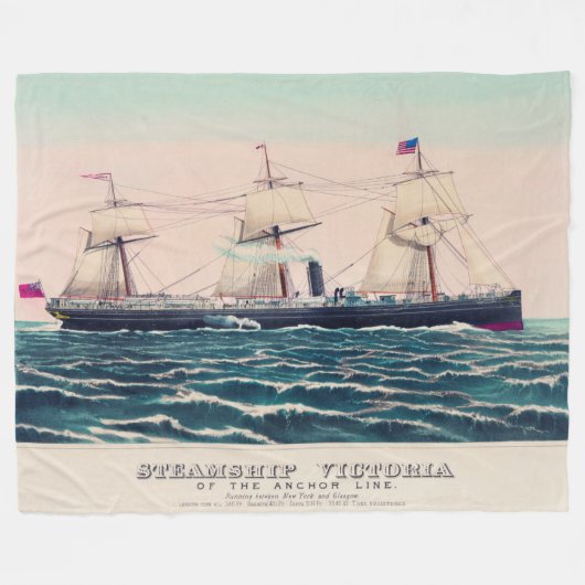 Steamschiff Victoria of the Anchor Line, 1876 Fleecedecke (Vorderseite (Horizontal))