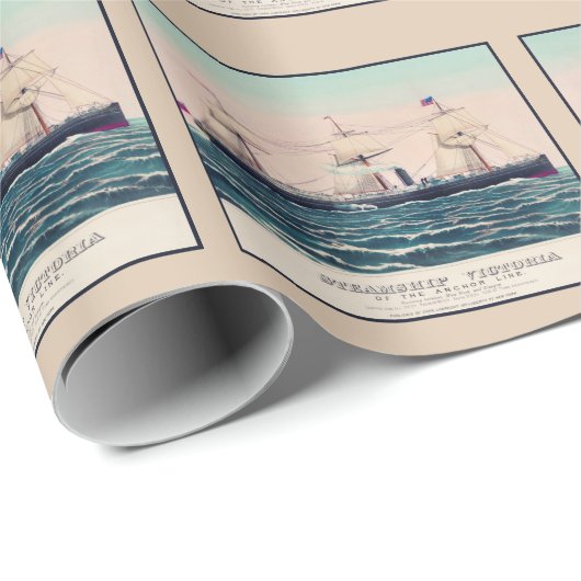 Steamschiff Victoria of the Anchor Line, 1876 Geschenkpapier (Rolleneckpunkt)