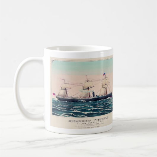 Steamschiff Victoria of the Anchor Line, 1876 Kaffeetasse (Links)