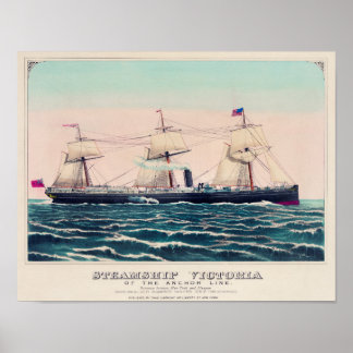 Steamschiff Victoria of the Anchor Line, 1876 Poster