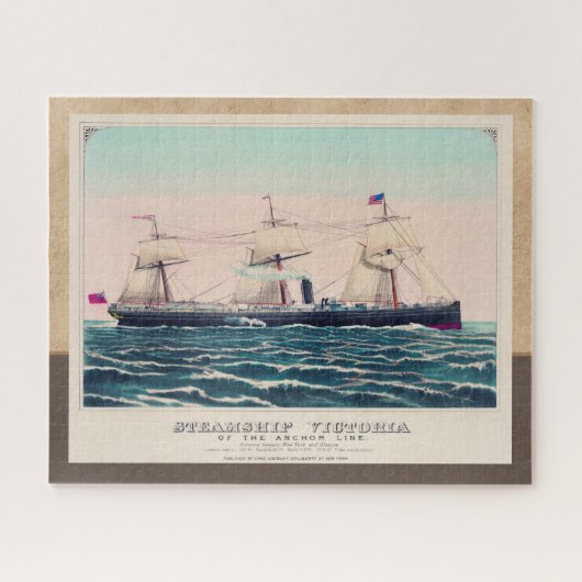 Steamschiff Victoria of the Anchor Line, 1876 Puzzle (Horizontal)