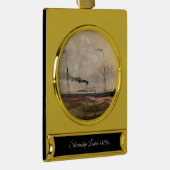 Steamship Louise 1800s Banner-Ornament Gold (Rechts)
