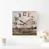 Steamship Louise 1800s Quadratische Wanduhr (Zuhause)