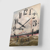 Steamship Louise 1800s Quadratische Wanduhr (Winkel)