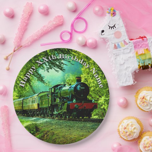 Steamtrain Man's Geburtstagsparty Pappteller (Party)