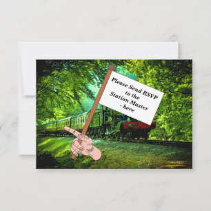 Steamtrain Man's Geburtstagsparty RSVP Karte