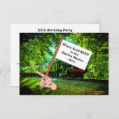 Steamtrain Man's Geburtstagsparty RSVP Karte (Vorne/Hinten)