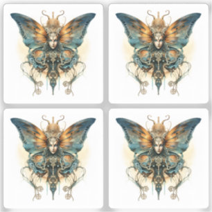 Steamwhirl Fritillaria Steampunk Gear Schmetterlin Aufkleber