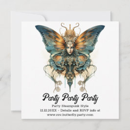 Steamwhirl Fritillary Butterfly Steampunk Wedding Ankündigung