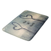 Steamy hört seine und ihre Beige Blue Gray Badematte (Schrägansicht)