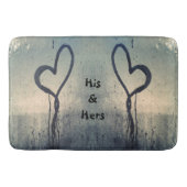 Steamy hört seine und ihre Beige Blue Gray Badematte (Vorderseite)