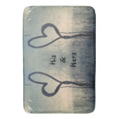 Steamy hört seine und ihre Beige Blue Gray Badematte (Vorderseite Vertikal)