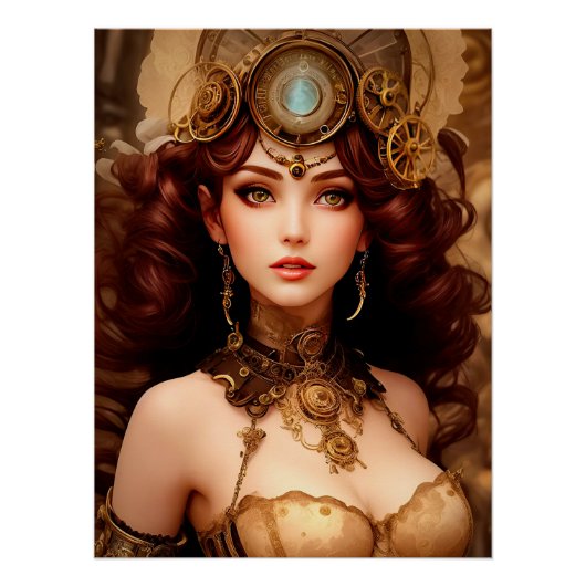 STEAMY STEAMPUNK LADY POSTER (Vorderseite)