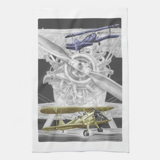Stearman Biplane Geschirrtuch (Vertikal)