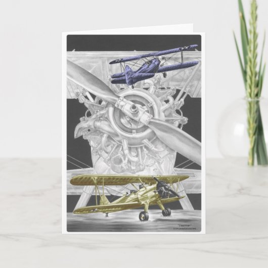 Stearman Biplane Karte (Vorderseite)