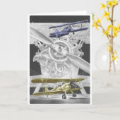 Stearman Biplane Karte (Gelbe Blume)