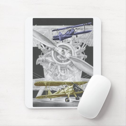 Stearman Biplane Mousepad (Mit Mouse)