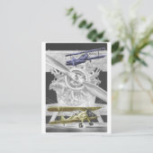 Stearman Biplane Postkarte (Stehend Vorderseite)
