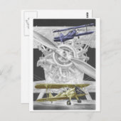 Stearman Biplane Postkarte (Vorne/Hinten)