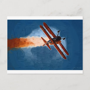 Stearman Biplane Postkarte