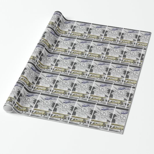Stearman-Doppeldecker Geschenkpapier (Ungerollt)