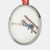 Stearman Pt-13d Doppeldecker Flugzeug Fly Silbernes Ornament (Links)