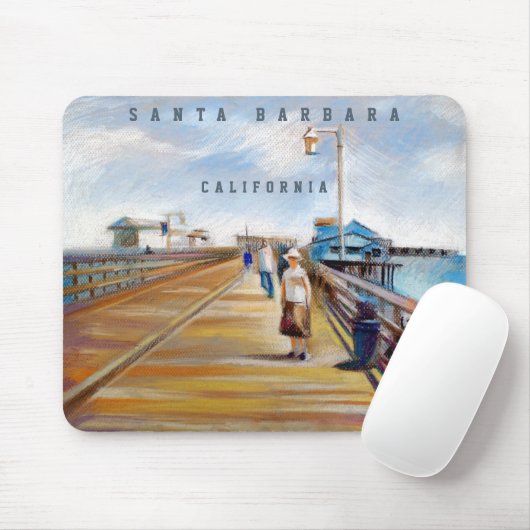 Stearns Wharf Pastel | Santa Barbara, CA Mouse Pad Mousepad (Mit Mouse)