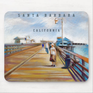 Stearns Wharf Pastel   Santa Barbara, CA Mouse Pad Mousepad