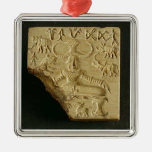 Steatit Pasupati Siegel, Mohenjodaro, 2300-1750 BC Silbernes Ornament