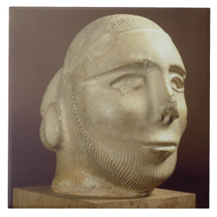 Steatitporträtkopf, Mohenjodaro, 2300-1750 BC Fliese