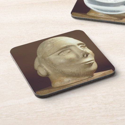 Steatitporträtkopf, Mohenjodaro, 2300-1750 BC Untersetzer (Linke Seite)