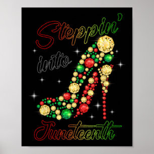 Stechen in den Juneteenth Afro Frau Black Girls Hi Poster