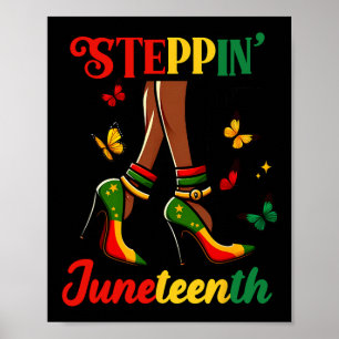 Stechen in den Juneteenth Afro Frau Black Girls Hi Poster