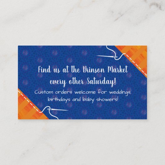 Stechen mit Nähhand Visitenkarte (Rückseite)