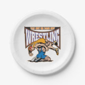 Stechen Sie heraus Ringkämpfer an Pappteller (Vorderseite)